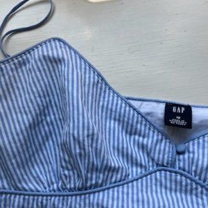 GAP Blue/White Striped Spaghetti Strap Lined Cami Tank Top Size 12 NWOT
